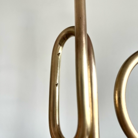 Bugle style brass candlestick trumpet horn set of 3 - Picture 5 of 7